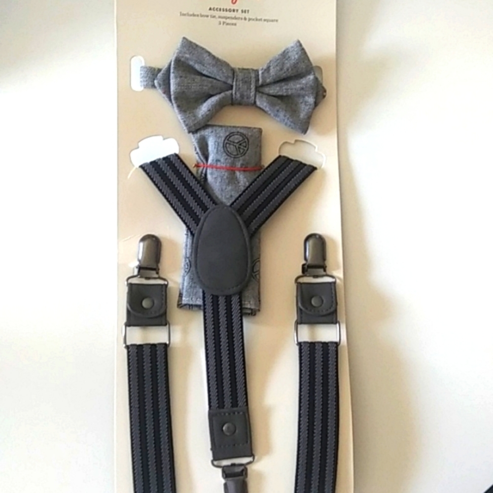 Cat & Jack. Accessory Kit Bowtie Suspenders Pocket Square